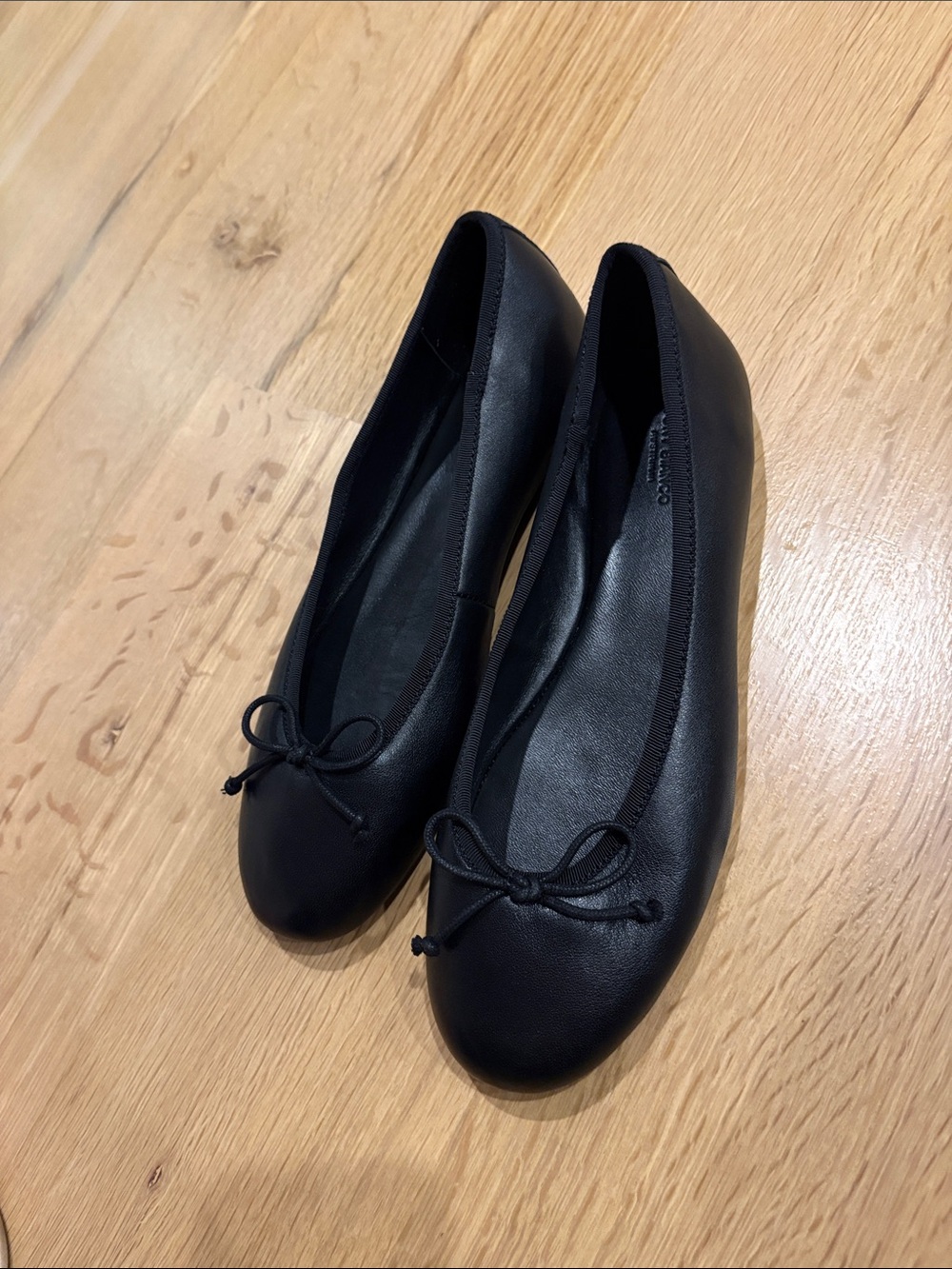 Tony Bianco Black Leather Ballet Flats
